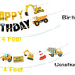 3 Packs Construction Happy Birthday Banner and Vehicle Truck Garland, Construction Party Supplies Decoration Set for Birthday Party, Baby Show