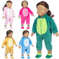 Suit+Shoes Dolls Outfit for 18 inch 43cm Baby Doll Cute Jumpers Rompers Doll Clothes (Blue)