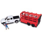 Big Country Toys: Truck & Cattle Trailer Adventure - 18pc Farm Toy Playset, Light-Sound White Pickup, Articulated Animals & Rancher Figure, Kids 3+