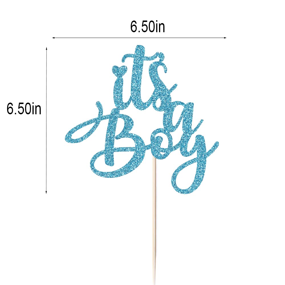 Sleyberoy Blue Glitter It's a Boy Cake Topper