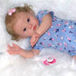 TFJS Lifelike Reborn Baby Dolls Girl 20 Inch Soft Vinyl Realistic Newborn Baby Doll Gold Curly Hair Handmade Real Life Toddler Dolls with Accessories