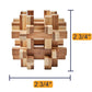 Bits and Pieces Wooden Brain Teaser Puzzle - Wood Cube Logic Puzzles, 3D Puzzles for Adults