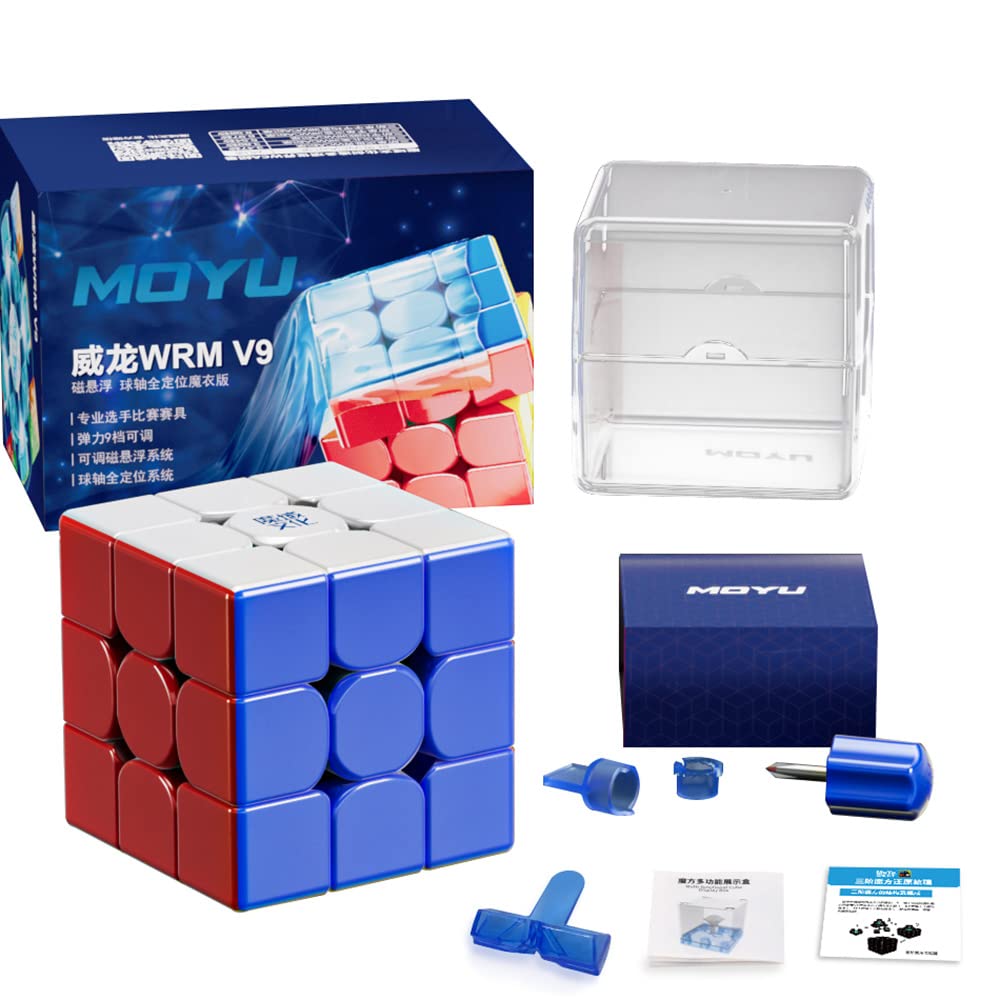 TUNJILOOL Moyu WRM V9 Ball Core (UV Coated) Stickerless Speed Cube, moyu WeiLong WR M V9 MagLev+Core Magnets Magic Clothes Flagship 3x3 UV, WRM 2023