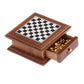 Deevoka 1:12 Scale Dollhouse Chess Set, Miniature Board Game Room Decor with 32 Metal Chess Pieces and Checkerboard