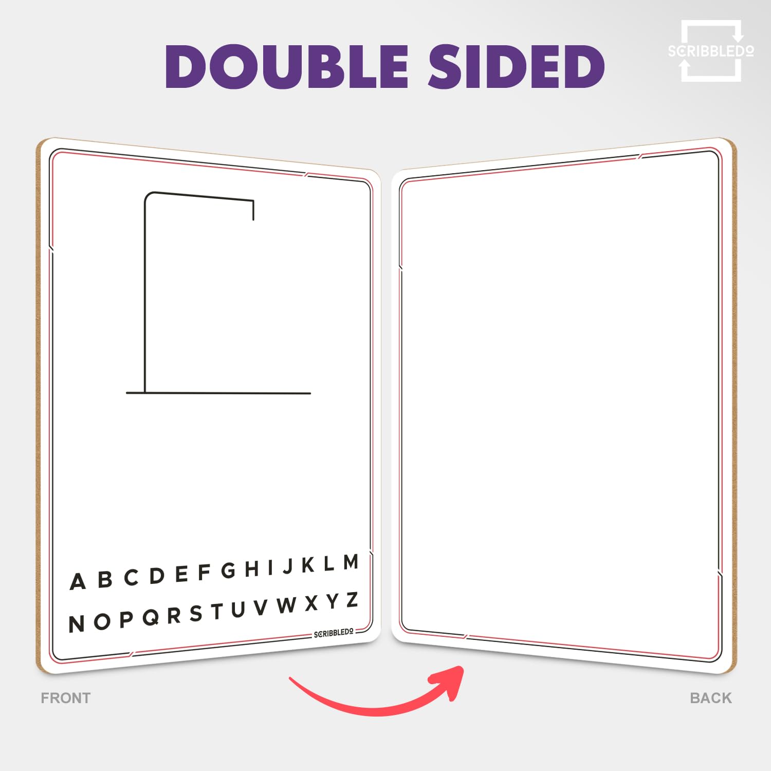 SCRIBBLEDO Hangman Board Game 9”x12 Dry Erase Double-Sided Whiteboard with Blank Writing Surface Hang Man Games Reusable Portable Erasable Hangman