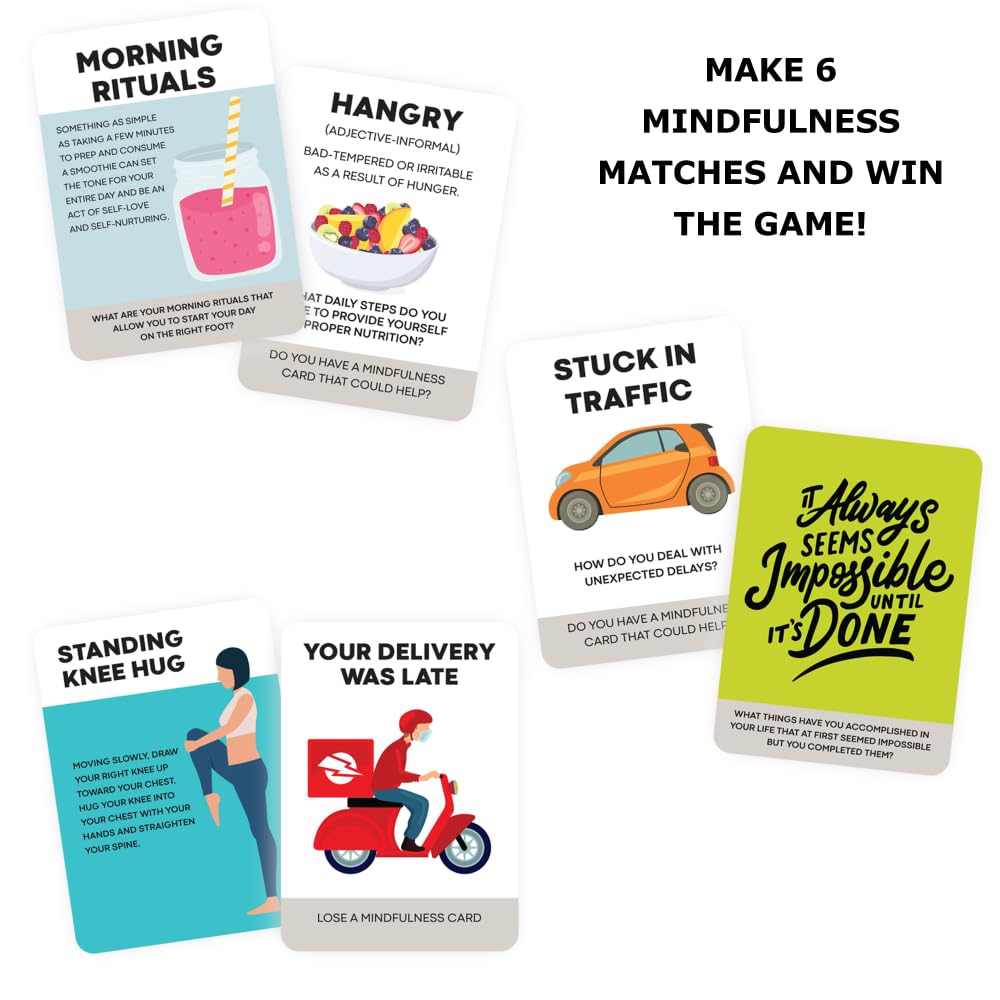 Mindfulness Card Game, Self-Care & Conversation Game, Ages 12+