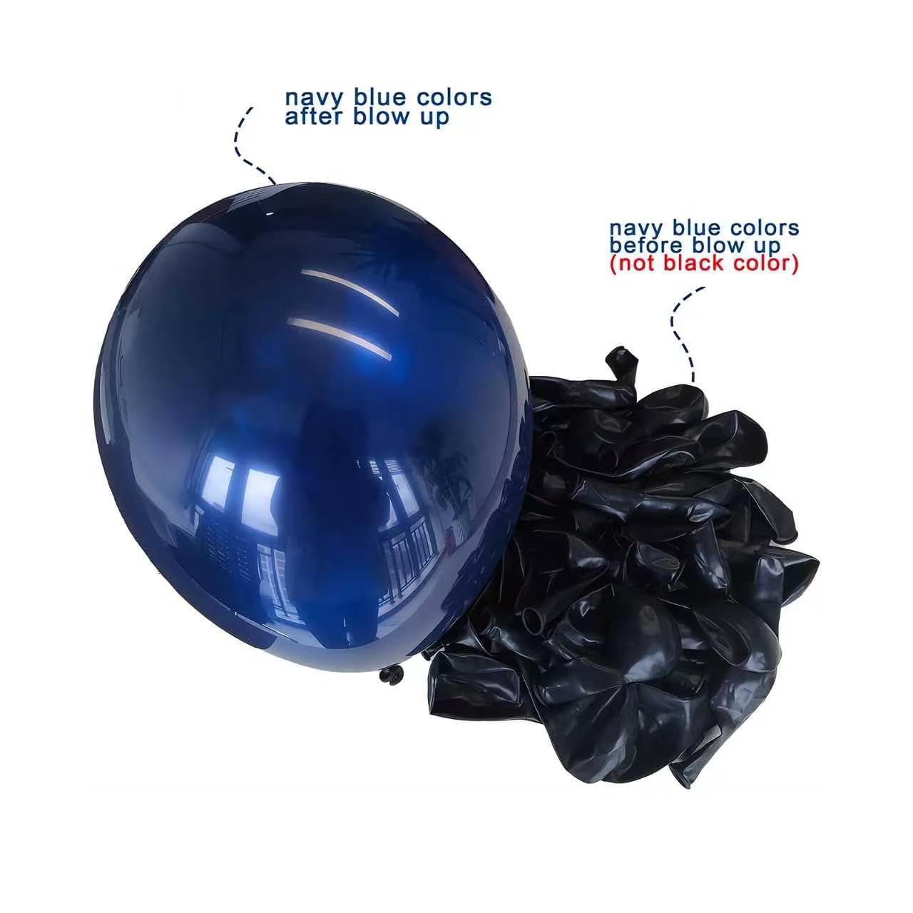 Navy Blue and Silver Confetti Balloons 50 pcs, 12 inch White Pearl and Silver Metallic Chrome Party Balloons for 2026 Graduation Party Decorations