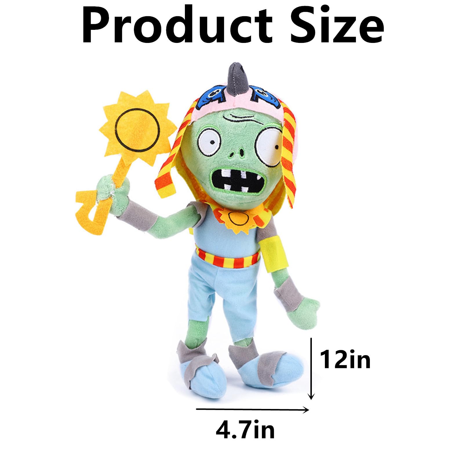 JHESAO 12" Plants and Zombies Plush: RA Zombie Toys PVZ Plushies 1-2 Soft Dolls