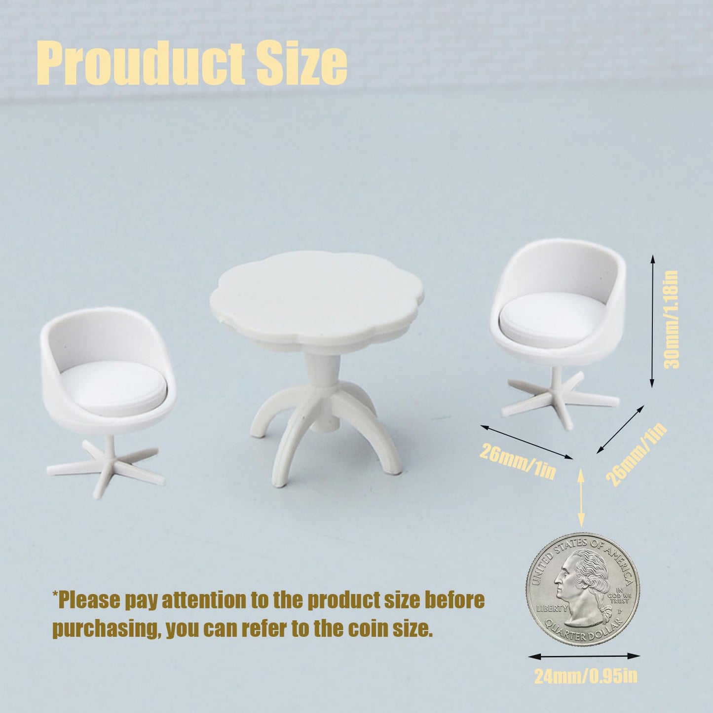6Pcs 1:25 Scale Miniature Chair, Mini Plastic Chairs, Miniature Backrest Swivel Egg Chair for Mini House Accessories Gardening Scene Ornaments
