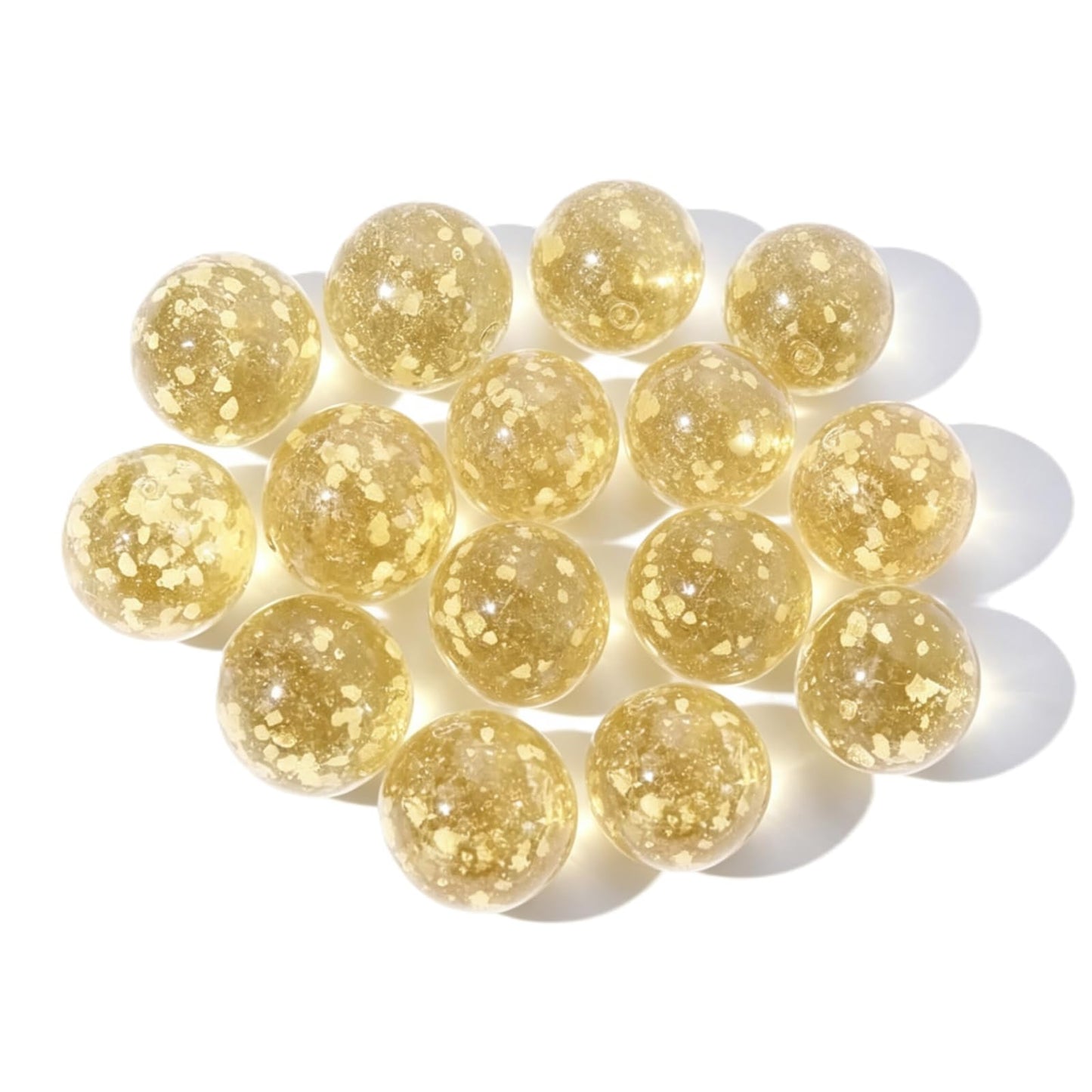 Junfamilee 15Pcs Gold Marbles Glow in The Dark Marbles for Glass Glass Ball Luminous Ball Runs for Marble Games DIY and Home Decoration Dice