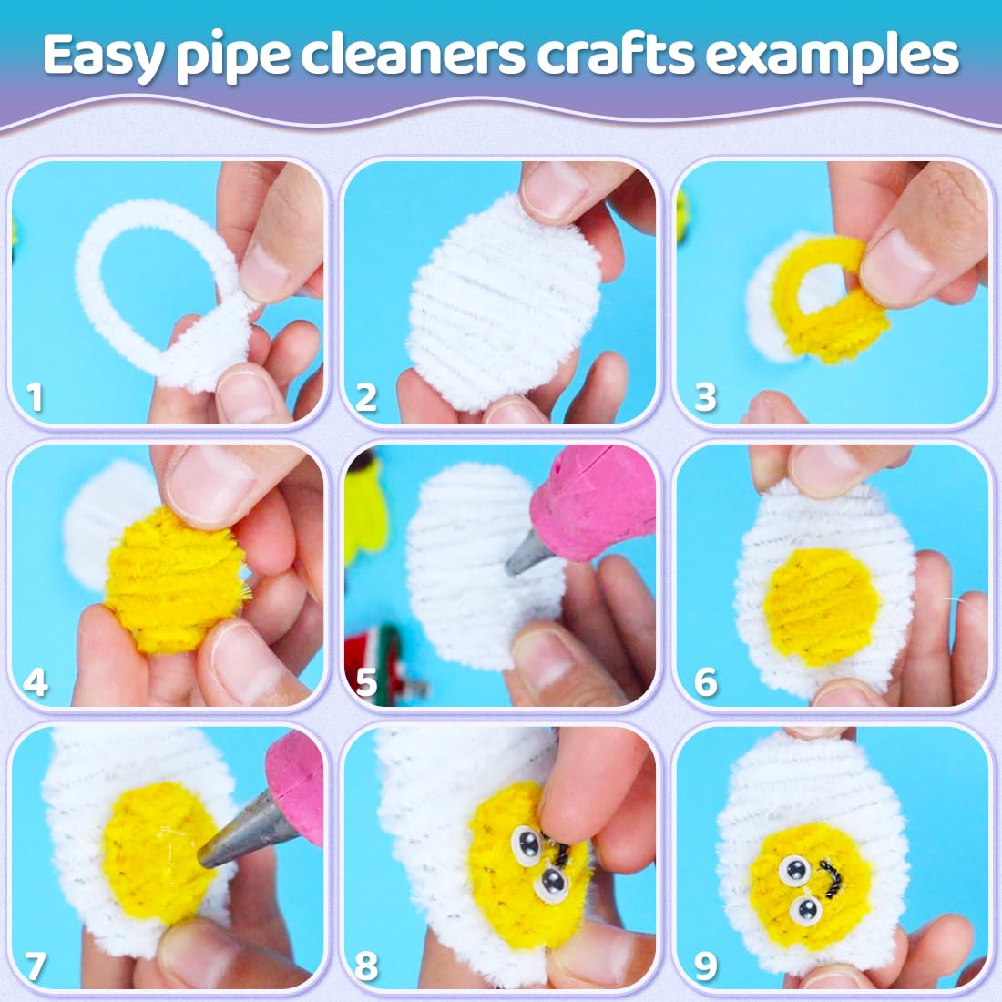 Praisebank Red Pipe Cleaners for Crafts, 1000pcs, Chenille Stems for DIY Projecets, Arts & Crafts Supplies for Festival Party Decorations