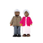 Hape African American Wooden Doll House Family| Dollhouse People Set of 6 Action Figure Set| Wire Adults: 4.3" H; Kids: 3.5" H