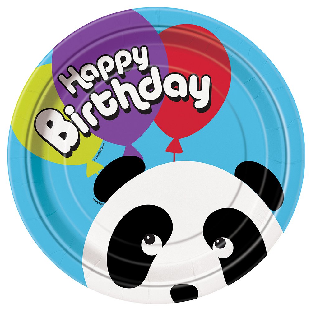 Panda Birthday Dinner Plates, 8ct