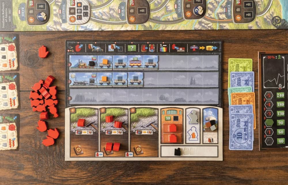 Capstone Games Imperial Steam Strategy Board Game for 2 to 5 Players, Heavy Economic Railroad with Worker Placement, Route Building, Industrial