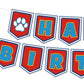 Cartoon Dog Paw Happy Birthday Banner- Cute Birthday Decorations for Boys, Cartoon Themed Happy Birthday Sign for Boys 1st 2nd 3rd Party Baby Shower