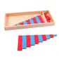 YHZAN Montessori Mathematics Material - Small Numerical Rods with Number Tiles Order of Number and Quanlity Learning Blue Red Color W/Wooden Box