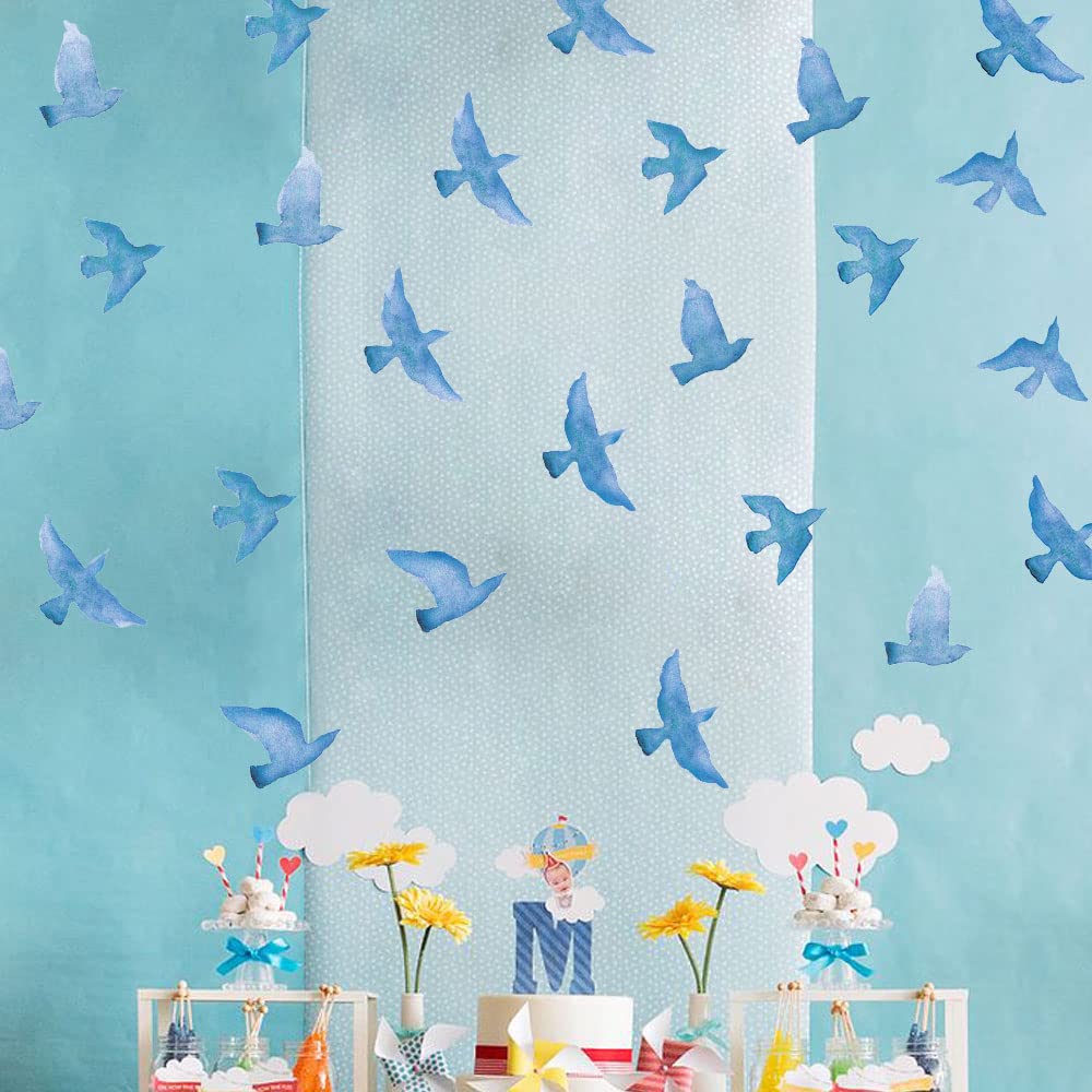 Blue Seagull Anti Bird Collision Glass Stickers Set