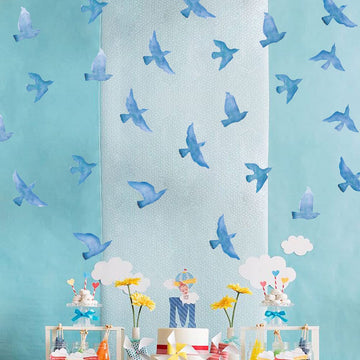 Blue Seagull Anti Bird Collision Glass Stickers Set