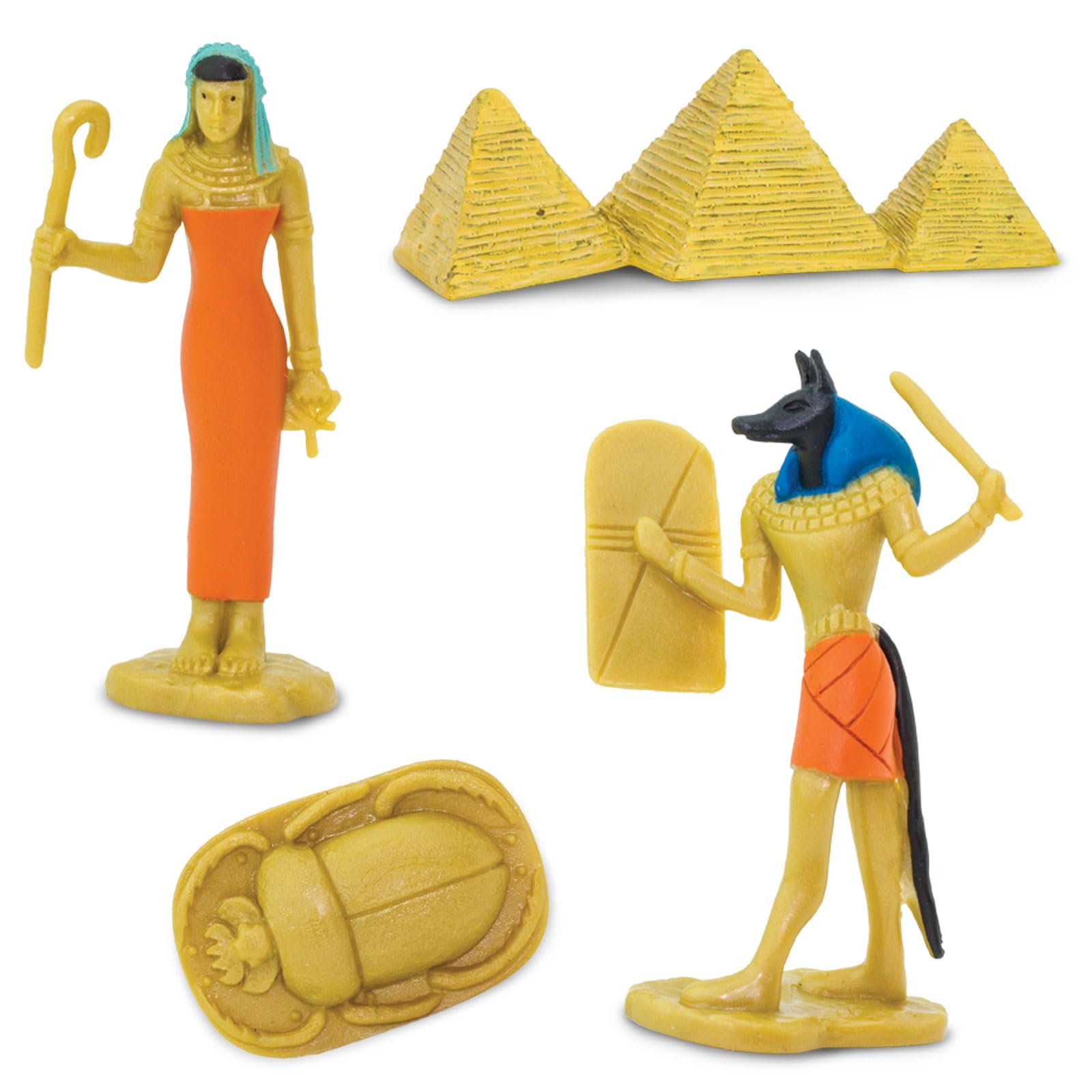 Safari Ltd. Ancient Egypt TOOB - 12 Mini Figurines: Nefertiti, Bastet, King Tut, Isis, Amulet, Mummy, Scarab, Pyramids, Sphinx, Thoth, Anubis & More
