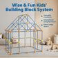 EZMind Fort Building Kit, 158 Pieces Construction STEM Toy Set, Indoor Outdoor Building Blocks with 55 Rods and 48 Balls, Kids DIY Play Fort Ages 3-12