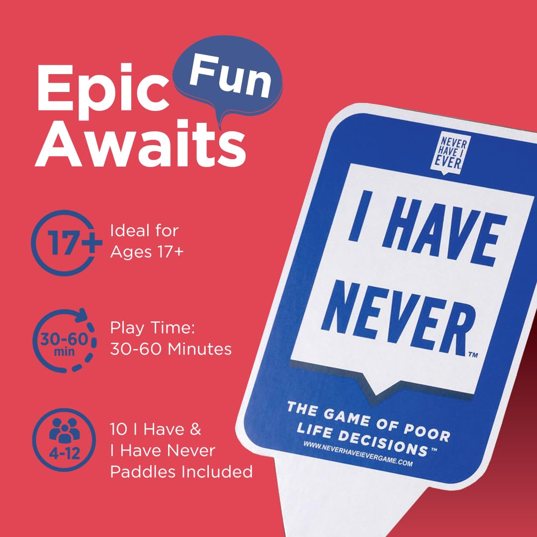 Never Have I Ever Card Game Paddles, Maximize the Fun of Playing Cards, 10 Physical I Have and I Have Never Paddles, Portable Adult Games for Game