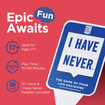 Never Have I Ever Card Game Paddles, Maximize the Fun of Playing Cards, 10 Physical I Have and I Have Never Paddles, Portable Adult Games for Game