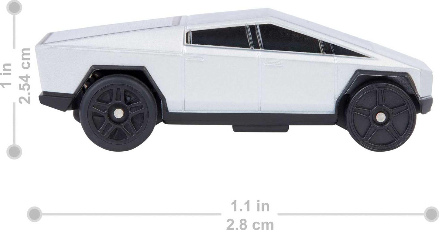 Hot Wheels RC Tesla Cybertruck 1:64 Scale, Remote-Control Toy Vehicle, Works On & Off Track, Includes Track Adapter