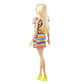Barbie Fashionistas Doll #197 with Blonde Hair & Braces Wearing Rainbow Tiered Dress & Accessories Including Platform Shoes & Sunglasses