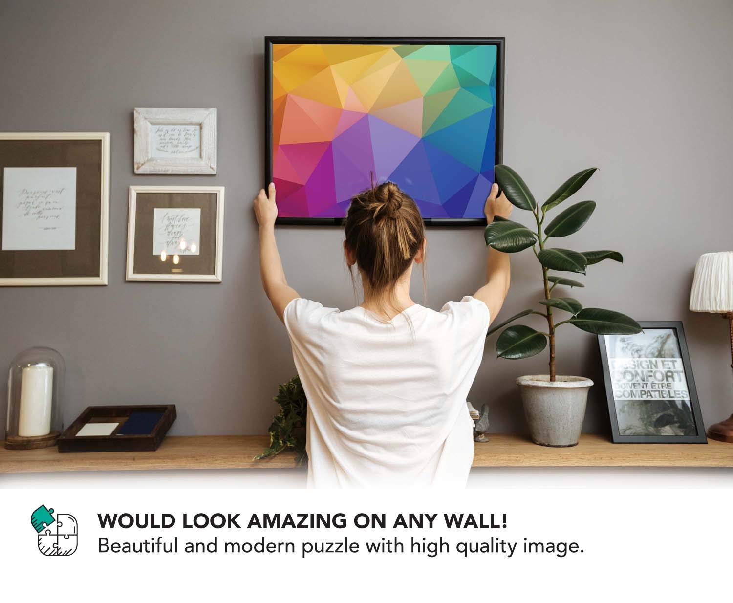 Gradient Jigsaw Puzzle 500 Pieces, Puzzle Saver Sheets and Hanger Included! Difficult Puzzles for Adults and Teens! Perfect for Family or Date Night!