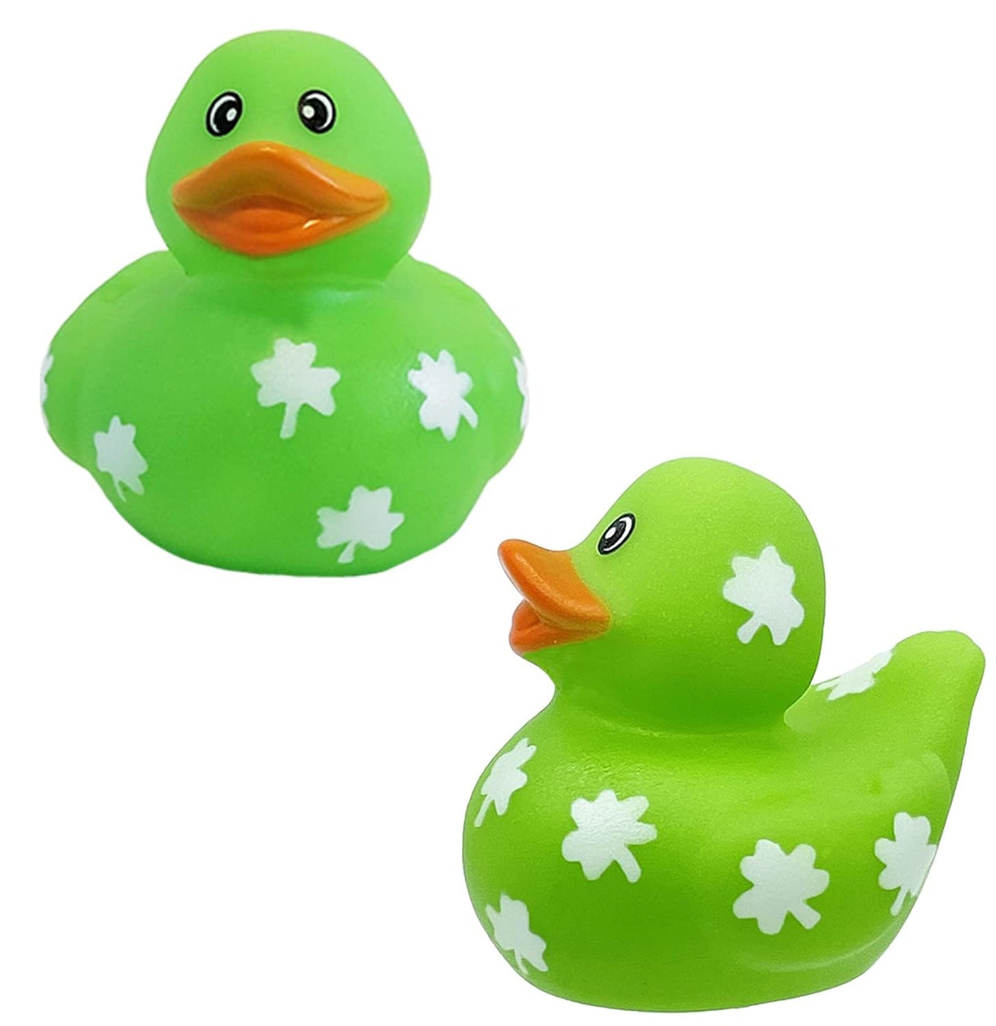 6-Count St. Patrick's Rubber Duck Toy Duckies Shamrock designfor Kids, Bath Birthday Gifts Baby Showers Summer Beach and Pool Activity, 2" (6-Pack)