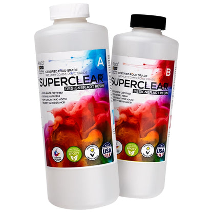 Superclear Designer Art Resin 2 Quart Kit, Clear Epoxy for Crafts & Art