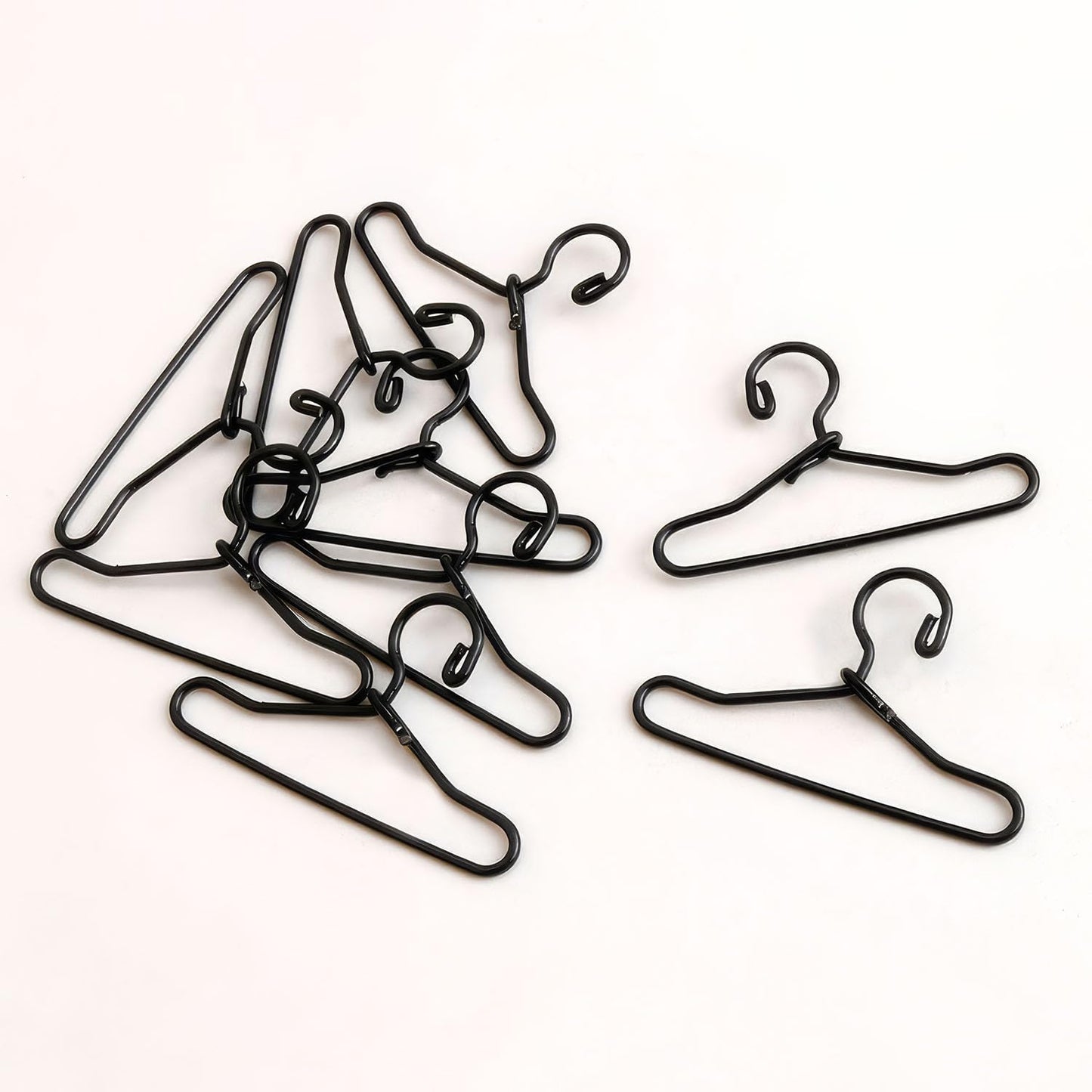 Miniature Wire Hangers (10pcs): 1/12 Scale Metal Hangers for Dollhouse Closet (Silver)