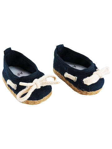 Navy Nautical Flats Shoes for 18-Inch Dolls | Premium Quality & Trendy Design | Dolls Clothes