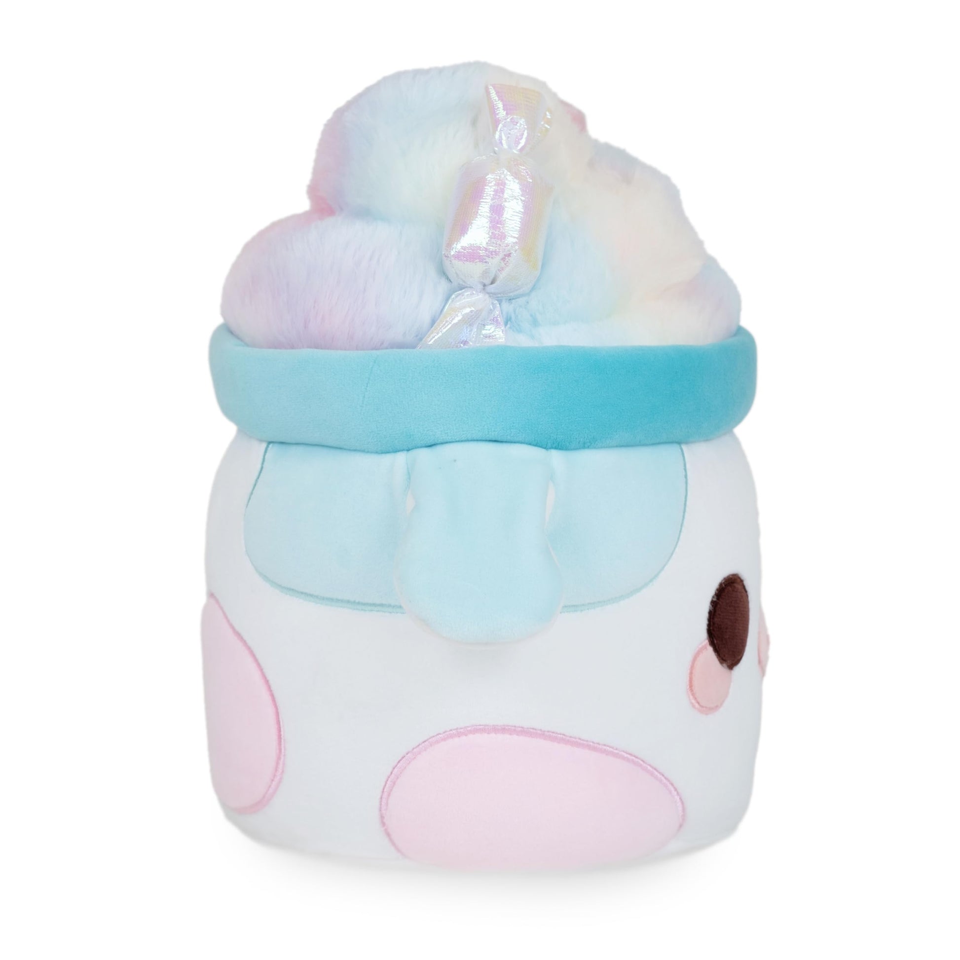 Cuddle Barn PlushGoals - Cotton Candy Mooshake | Super Soft Cute Kawaii Pink Blue Pastel Cow Dessert Drink Collectible Plush Toy, 11 inches