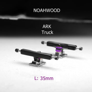 NOAHWOOD DIY Pro Fingerboard Truck 35mm (Silver Baseplate and Black Hanger) Ark Truck+Ice Wheel