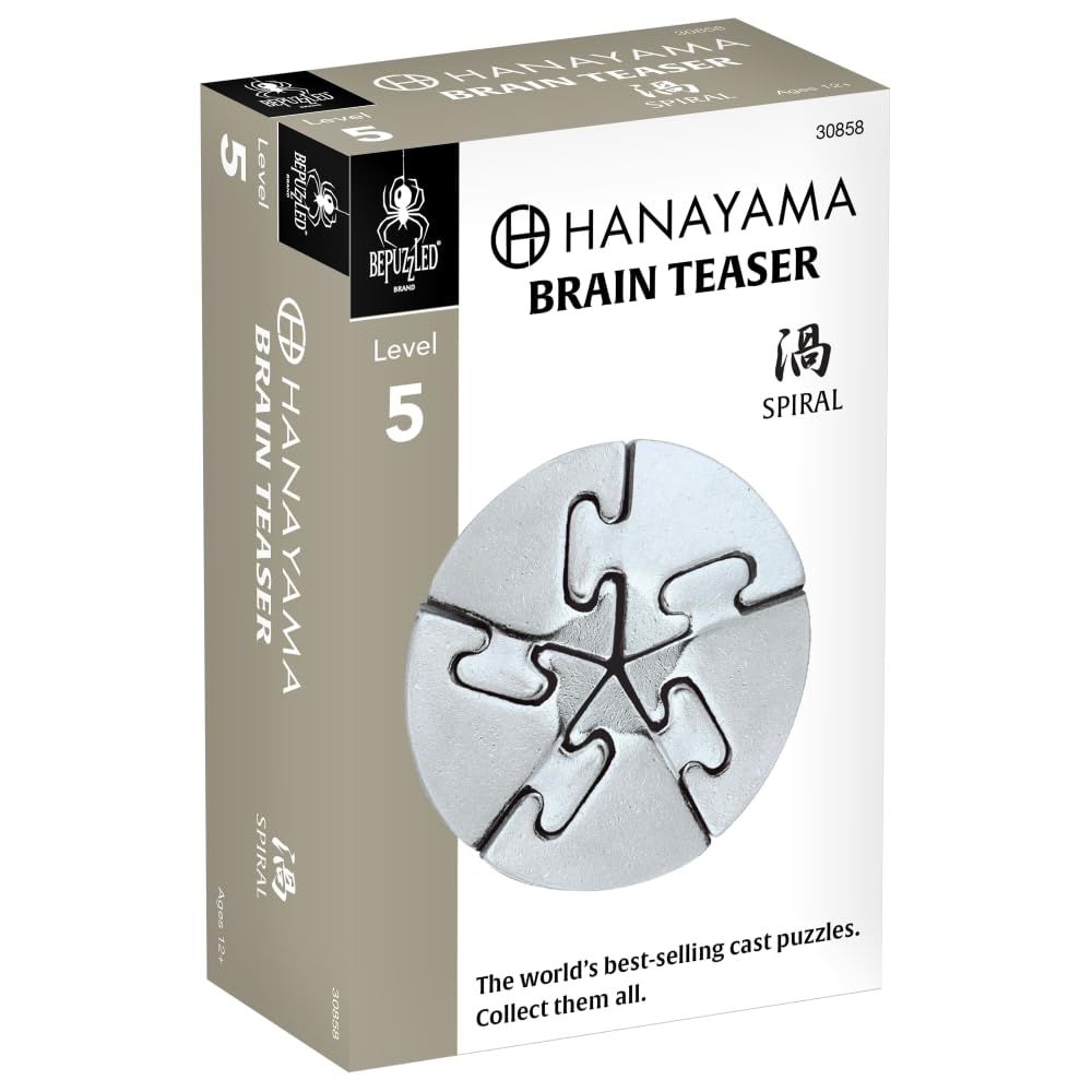 BePuzzled | Spiral Hanayama Metal Brainteaser Puzzle Mensa Rated Level 5, for Ages 12 and Up
