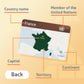 CARDDIA | Collection of Country Flags Educational Flashcards | 242 Flags with Country Names, Territory Shapes, Capitals & Continents | Durable