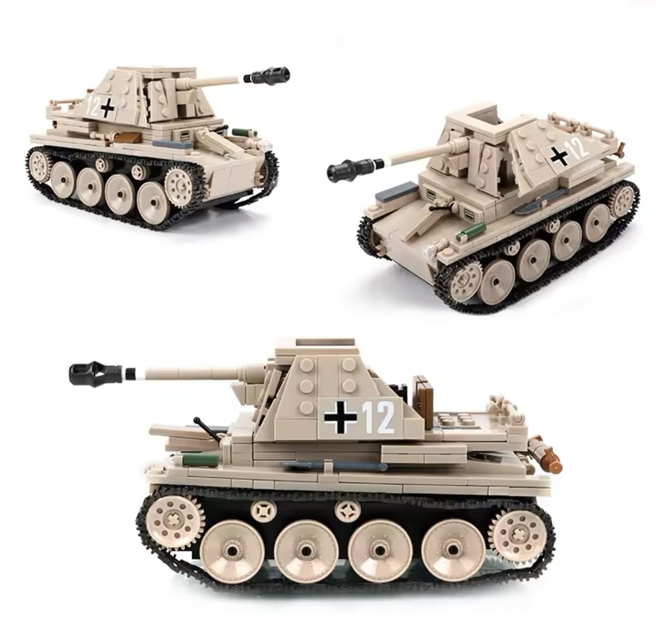General Jim's WW2 German Marder III Tank Destroyer Building Set - 608 Piece Military Brick Model Kit - Compatible with Major Brands Building Levels