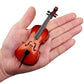 Dselvgvu Wooden Miniature Cello with Stand, Bow and Case Mini Musical Instrument Cello Replica Collectible Figurines Dollhouse Accessories Model Home