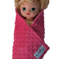 Pink & Purple Minky Dot Reversible 17" Square Baby Doll Blankets, 2 Pack Set