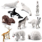 BLAPNK 15 Pcs Mini Polar Animal Figurines Model Realistic Glowing Igloo Plastic Bear Animal Figure Playset Miniature Arctic Sea Figurines Cake Toppers