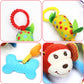 Joyshare 4 PCS Baby Soft Hanging Rattle Crinkle Squeaky Toy - Baby Toys for 0 3 6 9 to 1 Animal Ring Plush Stroller Infant Car Bed Crib Travel