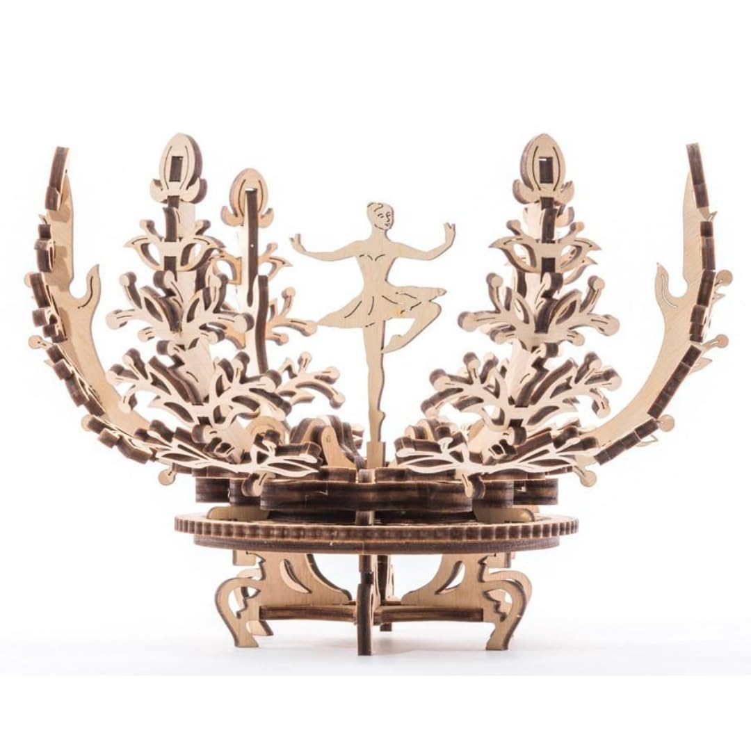 UGEARS Mechanical Flower 3D Wooden Puzzles for Adults - Wooden Model Kits for Adult Mechanical Flower Models Open and Close Wood Creations Brain