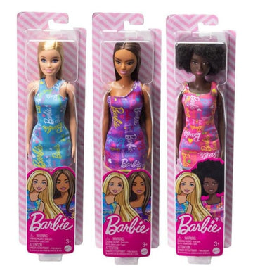 Barbie Fabulous Dolls with Signature Logo Dress Collector Bundle of 3 (Blue, Purple & Pink) | 11¾? Fashion Dolls - Ages 3+