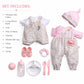 JC Toys 15" Realistic Soft Body Baby Doll with Brown Hair, Brown Eyes, Open/Close Eyes | 10 Piece Gift Set with Bottle, Rattle, Pacifier & Accessories