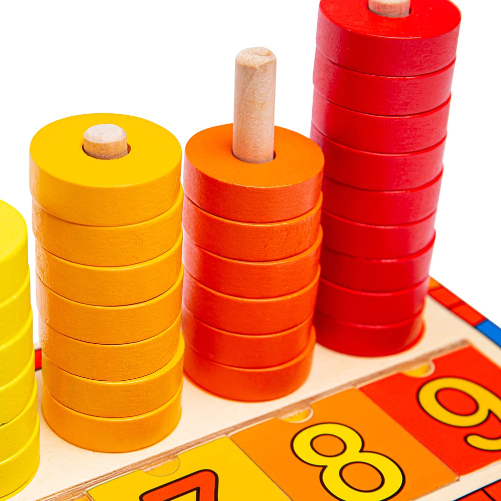 Bigjigs Toys Wooden Learn to Count Stacking Toy