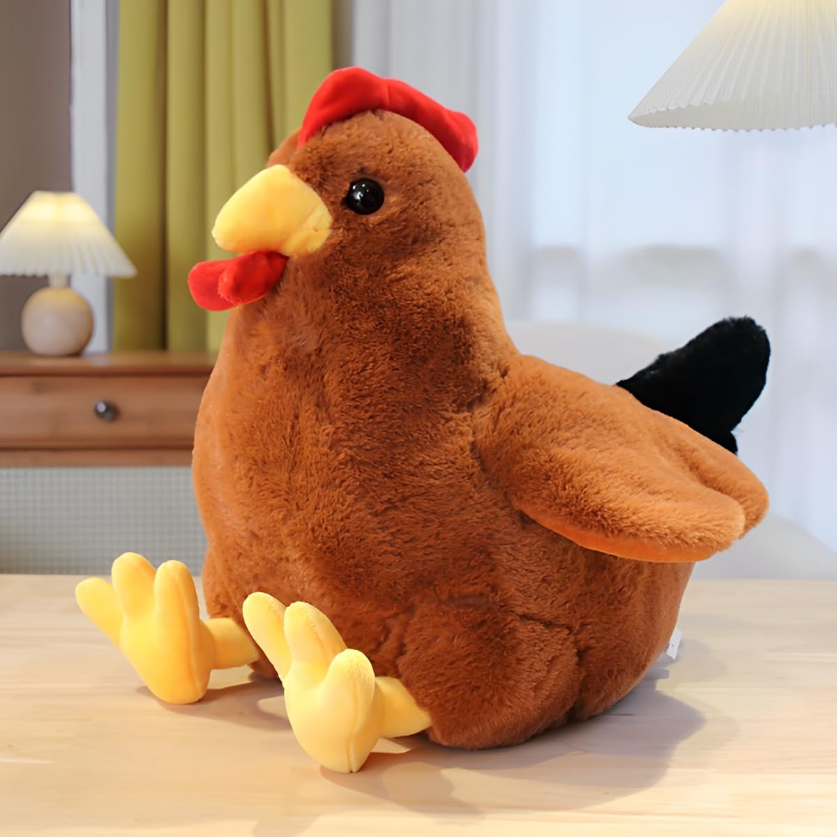 JPORSHU 12 Inch Soft Chicken Stuffed Animal?Realistic Rooster Plush Toy?for Kids Girls Boys on Easter Christmas Birthday Room Decor (brown-12 inche)