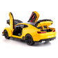 BDTCTK 1/24 Bumblebee Car Model Toy Zinc Alloy Casting Pull Back Car Sound and Light Toys for Kids Boy Girl Gift (Yellow)