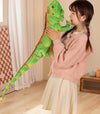 Xshelley Realistic Green Lizard Stuffed Animal Toys, Chameleon Dolls, Reptile Soft Toys Maned Lizards, Wildlife Gifts for Kids (37.4 inches)