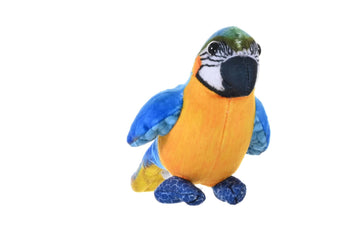 Wild Republic Rainforest Birds Blue & Yellow Macaw Stuffed Animal - 4.5"